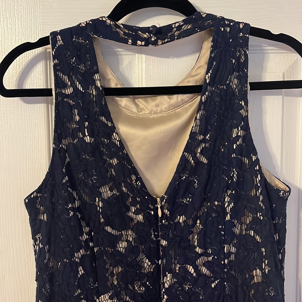 Vince Camuto Navy Lace Overlay Dress - Picture 4 of 8